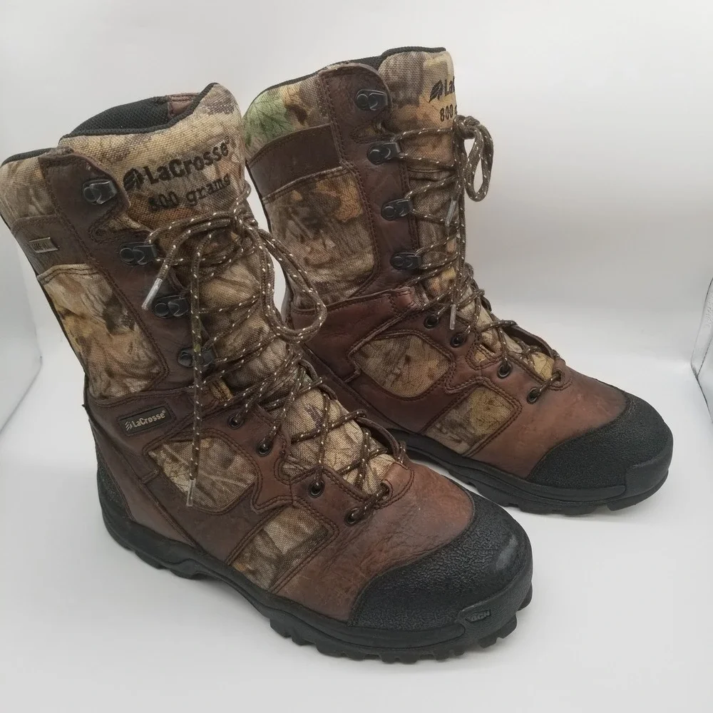 Lacrosse Hunting Boots Mens 9 Wide 800g‎ Thinsulate Ultra Gore-Tex Camo 541004